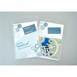 50 POCHETTES PORTE-BADGES GRAND FORMAT + 52 INSERTS FT 148x105  4834XL