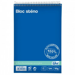 BLOC A5 60G UNI 180P  STÉNO SPIRALE