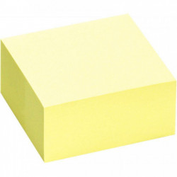 BLOC REPOSITIONNABLE JAUNE  75X75  CUBE 400F ECO  FSC LIKE