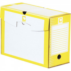 BOITES ARCHIVES *PQT25* JAUNE CARTON RIGIDE DOS15 CM  100 % RECYCLEE FAB FRANCE