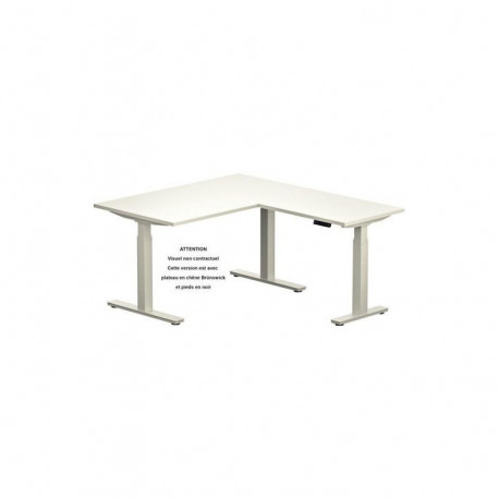 BUREAU ÉLECTRIQUE AXELSLADE L160XP80CM AVEC RETOUR PLATEAU CHÊNE BRUNSWICKPIÈ