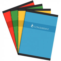 CAHIER PIQUE A4 192P 5X5 70G 21X29,7  CONQUERANT ECOLABEL  FAB FRANCE