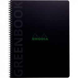 CAHIER SPIRALE A4+ 160P 90G 5X5  GREENBOOK RHODIACTIVE 100% RECYCLÉ   FAB France PEFC