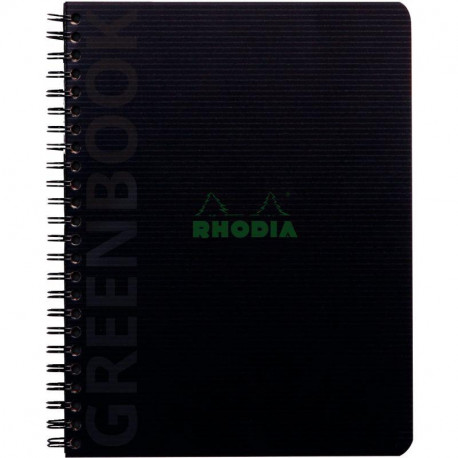 CAHIER SPIRALE A5+ 160P 90G  5X5  GREENBOOK RHODIACTIVE 100% RECYCLÉ   FAB France PEFC