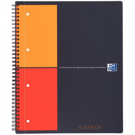 CAHIER SPIRALE ACTIVEBOOK A4+ 5X5 160P PERF  80G COUV PP +1INTERC   OXFORD 1001043 FAB France PEFC SCRIBZEE