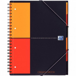 CAHIER SPIRALE -TRIEUR ORGANISERBOOK  A4+ 5X5160P  COUV PP +ELAST. FAB France OXFORD PEFC SCRIBZEE