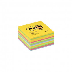 CUBE DE 450 FEUILLES DE NOTES POST-IT REPOSITIONNABLES 76 X 76 MM COULEURS ASSOR