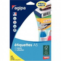 ÉTIQUETTES **ETUI DE 480** MULTI-USAGES BLANCHES 38X19MM