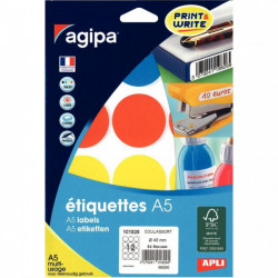 ÉTIQUETTES RONDES DIAM. 45MM ASSORTIS ETUI A5 84  101829