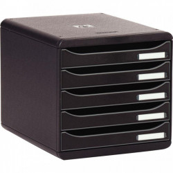 MODULE 5 TIROIRS A4+  NOIR/NOIR BIGBOX PLUS  100 % RECYCLE ANGE BLEU  L27,8 X H27,1 X P34,7CM