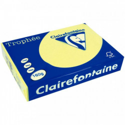 PAQUET DE 250 FEUILLES DE PAPIER 160G DE FORMAT A4 JONQUILLE TROPHEE CLAIREFONTA