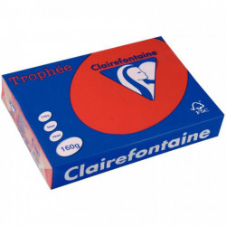 PAQUET DE 250 FEUILLES DE PAPIER 160G DE FORMAT A4 ROUGE GROSEILLE TROPHEE CLAIR