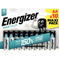 PILE AA LR06 1,5V PQT10  ENERGIZER MAX PLUS ALACALINE QUI DURE LE PLUS LONGTEMPS