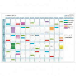 PLANNING MAGNÉTIQUE ANNUEL 59X90CM + ACCESSOIRES