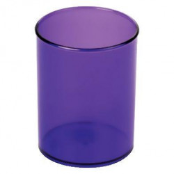 POT LILAS TRANSPARENT À CRAYONS ROND D7CM