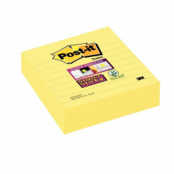 PAQUET DE 3 BLOCS NOTES SUPER STICKY JAUNE LIGNÉES 70 FEUILLES, FORMAT : 101 X 101 MM