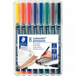 STAEDTLER ASSORTI  BOX 8 FEUTRES LUMOCOLOR PERMANENT MOYEN   STAEDTLE 3