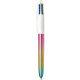 STYLO BILLE 4 COULEURS GRADIENT ROSE CLAIR