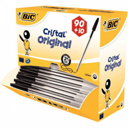 STYLOS NOIR BILLE CRISTAL PACK 90 + 10 GRATUITS BIC 942911