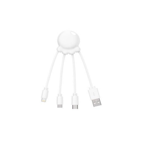 CABLE DE CHARGE 4 EN 1 LIGHTNING, TYPE-C, MICRO USB, USB MARQUAGE 1 COUL