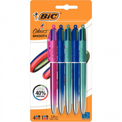 BLISTER 5 STYLOS 4 COULEURS SMOOTH METAL