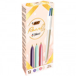 BOÎTE 12 STYLOS 4 COULEURS PEARL ASSORTIS