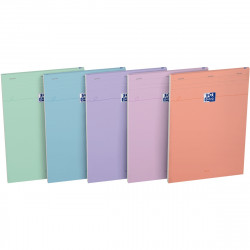 BLOC OXFORD SMART 80 FEUILLES, FORMAT A4, QUADRILLÉ 5X5, COLORIS PASTEL ASSORTIS