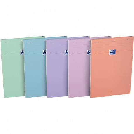 BLOC OXFORD SMART 80 FEUILLES, FORMAT A4, QUADRILLÉ 5X5, COLORIS PASTEL ASSORTIS