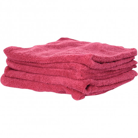 PAQUET DE 5 CHIFFONS MICROFIBRES 280G 40X40 CM ROUGE