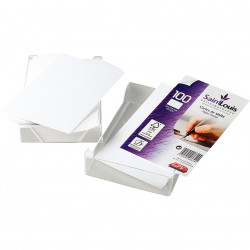 BOITE DE 100 CARTES DE VISITE BLANCHES 82X128MM 220G