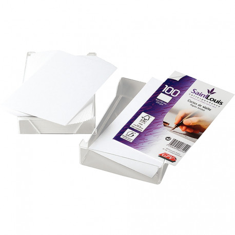 BOITE DE 100 CARTES DE VISITE BLANCHES 82X128MM 220G