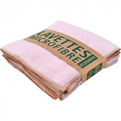 LAVETTE MICROFIBRE RECYCLÉE ROSE 38X38CM  220GR/M² - LOT DE 5