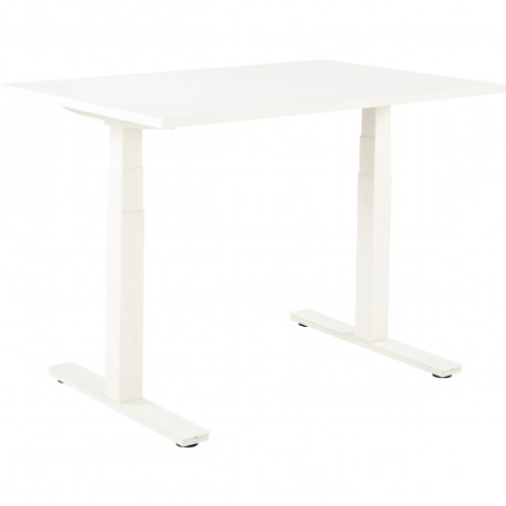 BUREAU ASSIS DEBOUT L120 CM BOOST PLATEAU BLANC/ PIÈTEMENT BLANC