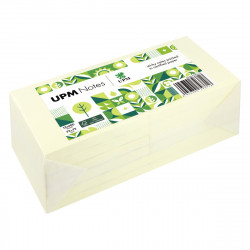 LOT DE 6 BOCS REPOSITIONNABLES 75 X75MM, COLORIS JAUNE, EMBALLAGE RECYCLABLE