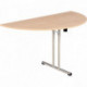 TABLE PLIANTE DEMI-LUNE L160XP80CM PLATEAU CHÊNE/PIÈTEMENT ALU