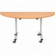 TABLE ABATTANTE DEMI-LUNE L160XP80CM PLATEAU CHÊNE/PIÈTEMENT ALU