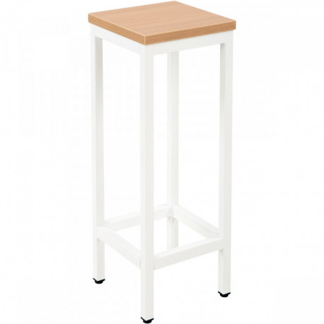 TABOURET H74CM PLATEAU CHÊNE/PIÈTEMENT BLANC