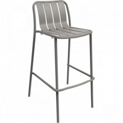 TABOURET HAUT AVEC DOSSIER VERANO GRIS