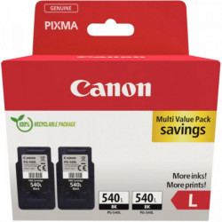 CANON 540L LOT DE 2 CARTOUCHES JET D'ENCRE NOIRE HAUTE CAPACITÉ AUTHENTIQUE (PG540BK L)