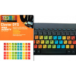 KIT D'ÉTIQUETTES POUR CLAVIER AZERTY IPAD POUR PERSONNES À TROUBLES DYS