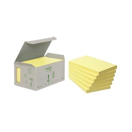 TOUR 6 BLOCS POSTIT RECYCLE 76x127 MM  JAUNE